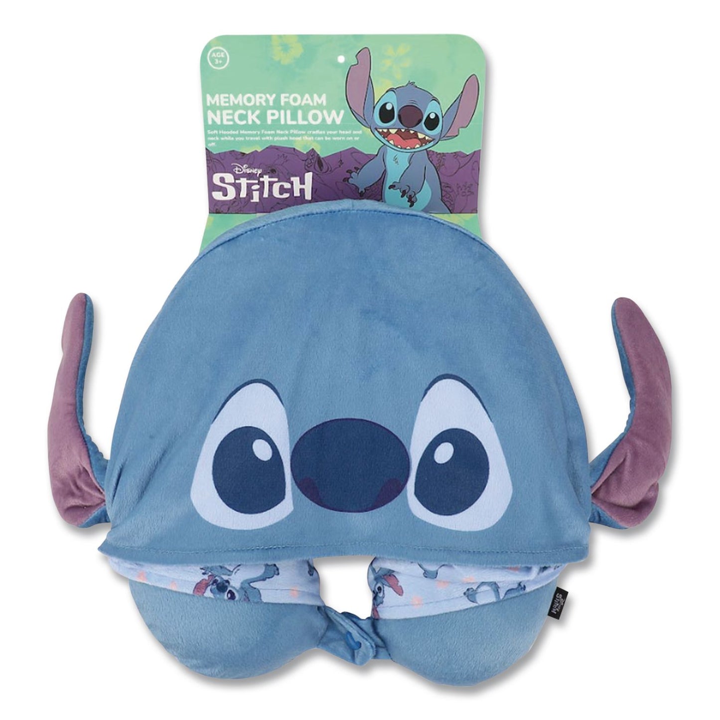 Bioworld® Stitch Hooded Polyester Travel Pillow, 11 x 3 x 10.5, Blue (BWRNPY7MRFDSCPP)