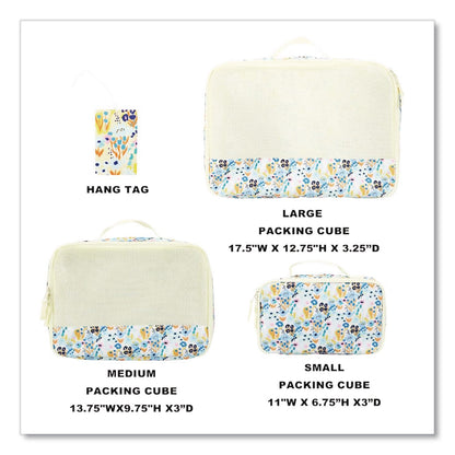 Bioworld® Floral Print Four-Piece Packing Cube Set, Assorted Sizes (BWRPAA8443PLBPP)