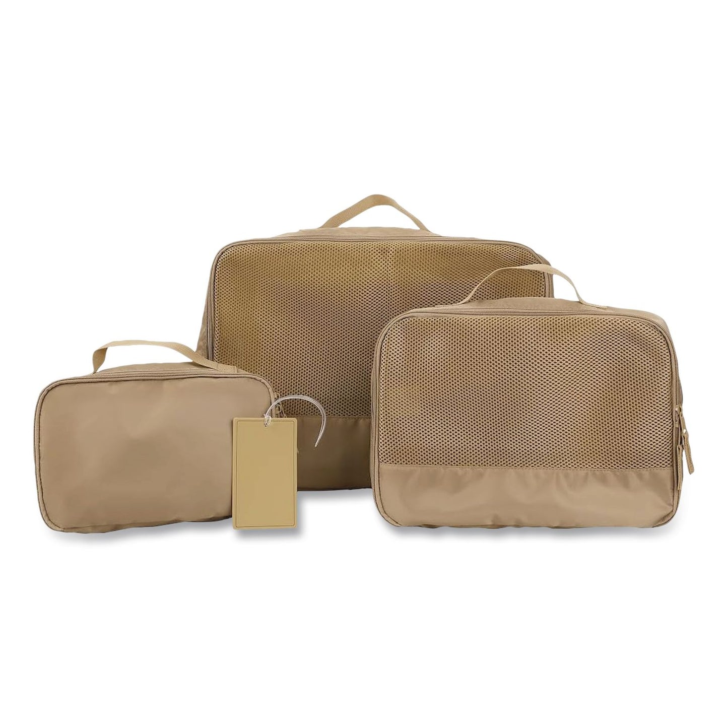 Bioworld® Four-Piece Packing Cube Set, Assorted Sizes, Light Brown (BWRPAA8446PLBPP)
