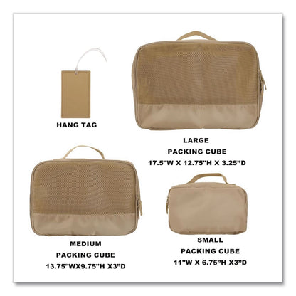 Bioworld® Four-Piece Packing Cube Set, Assorted Sizes, Light Brown (BWRPAA8446PLBPP)