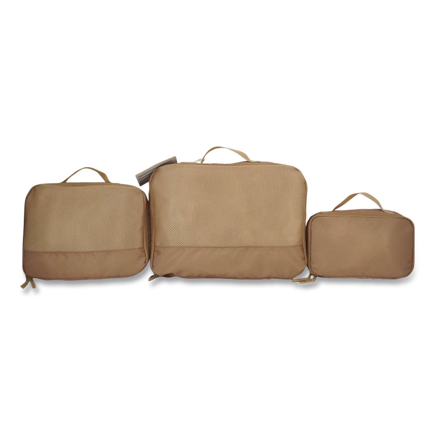 Bioworld® Four-Piece Packing Cube Set, Assorted Sizes, Light Brown (BWRPAA8446PLBPP)