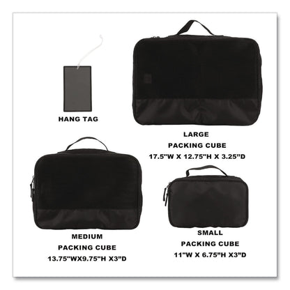Bioworld® Four-Piece Packing Cube Set, Assorted Sizes, Black (BWRPAA8448PLBPP)