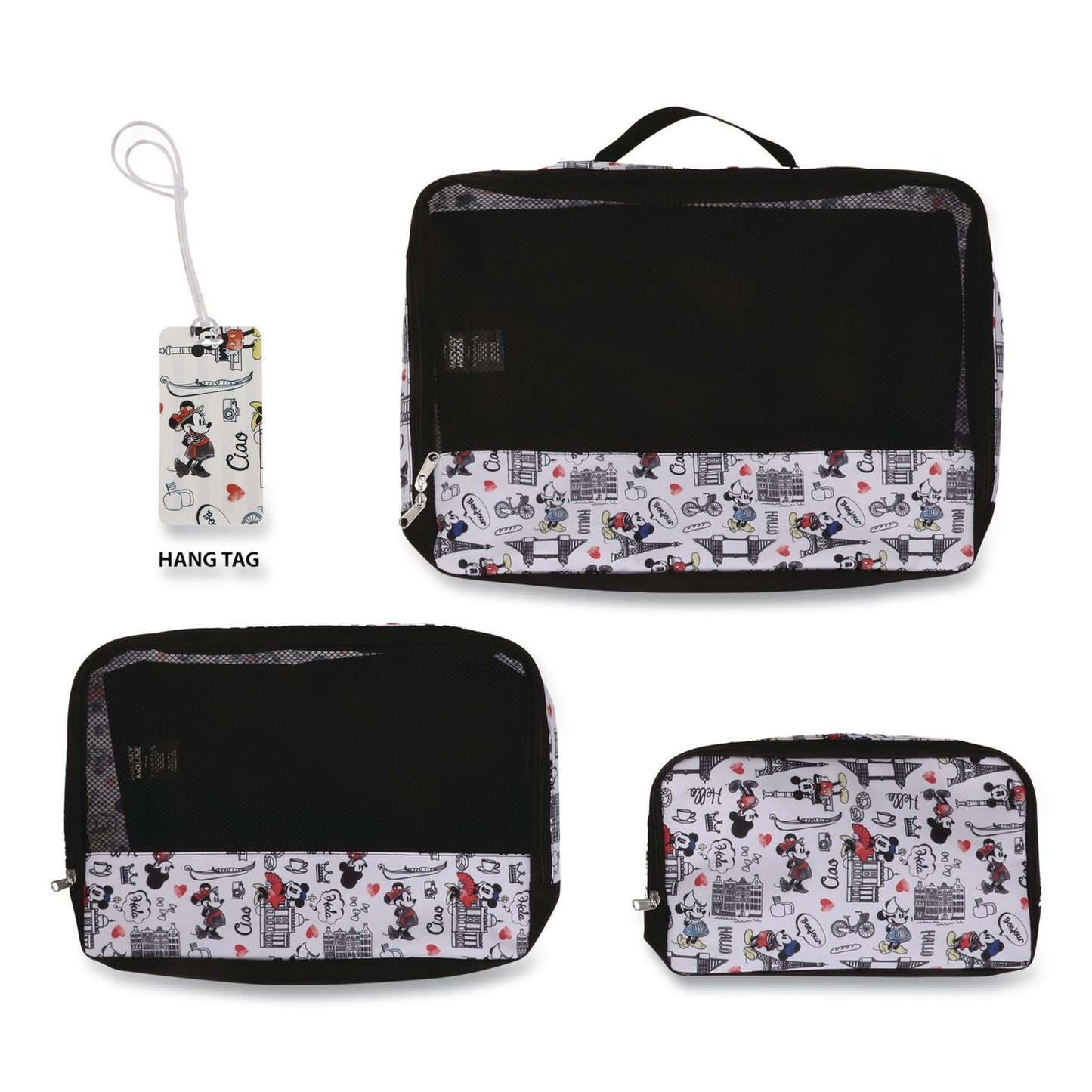 Bioworld® Minie and Mickey Mouse Four-Piece Packing Cube Set, Assorted Sizes (BWRPAY2JS2DSYPP)