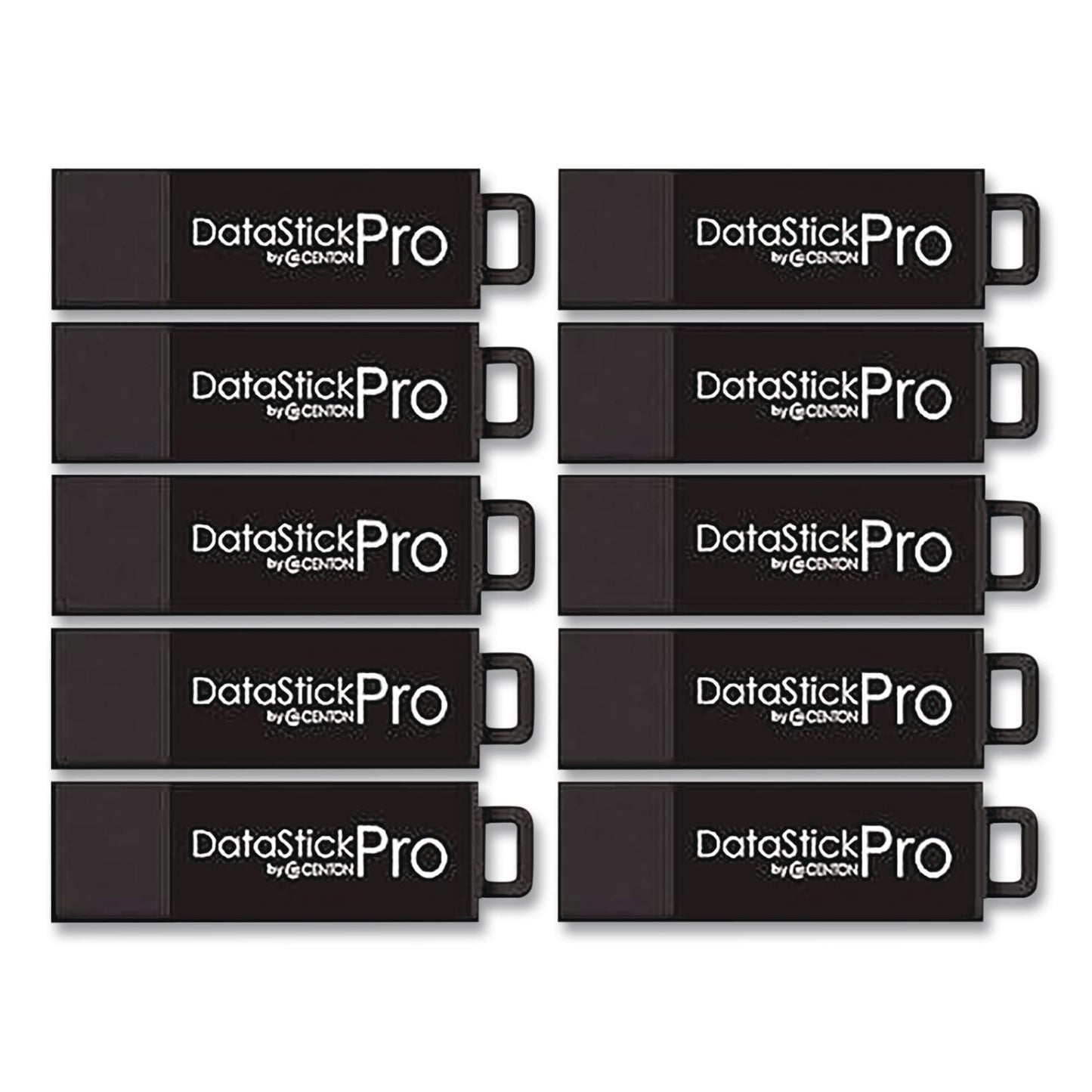 Centon DataStick Pro USB 3.2 Type A Flash Drive, 256 GB, Black, 10/Pack (CELC1U3P6256G10)