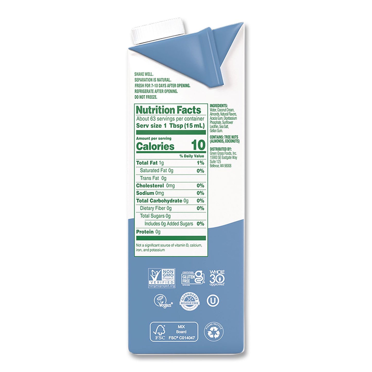 nutpods® French Vanilla Dairy-Free Liquid Creamer, 32 oz Carton (GMT5000393094)