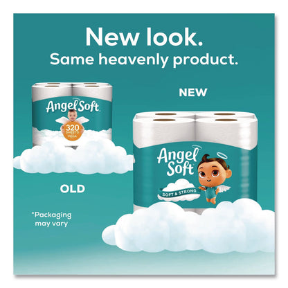 Angel Soft® Mega Toilet Paper, Septic Safe, 2-Ply, White, 320 Sheets/Roll, 24 Rolls/Pack (GPC794085)