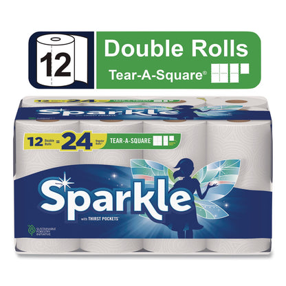 Sparkle Tear-A-Square Double Roll Paper Towels, 2-ply, 110 Sheets/Roll, 12 Rolls/Pack (GPC22361507)