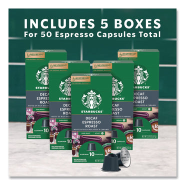 Starbucks® By NESPRESSO® Espresso Roast Decaf Original Pods, 10/Pack, 5 Packs/Box, 50/Box (SBK109050)