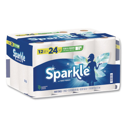 Sparkle Tear-A-Square Double Roll Paper Towels, 2-ply, 110 Sheets/Roll, 12 Rolls/Pack (GPC22361507)