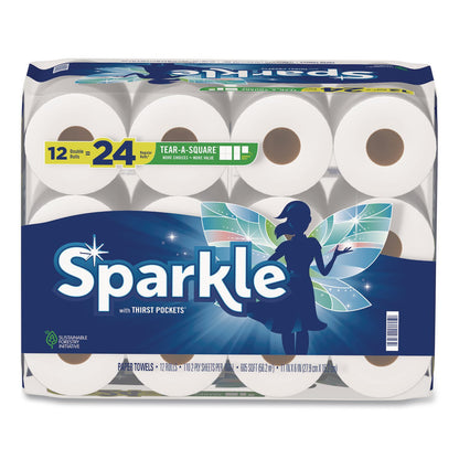 Sparkle Tear-A-Square Double Roll Paper Towels, 2-ply, 110 Sheets/Roll, 12 Rolls/Pack (GPC22361507)