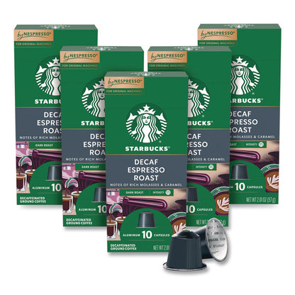 Starbucks® By NESPRESSO® Espresso Roast Decaf Original Pods, 10/Pack, 5 Packs/Box, 50/Box (SBK109050)