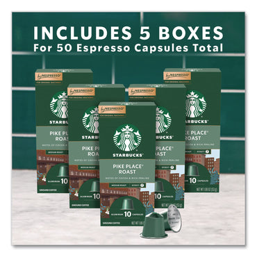 Starbucks® By NESPRESSO® Pike Place Roast Original Pod, 10/Pack, 5 Packs/Box (SBK109051)
