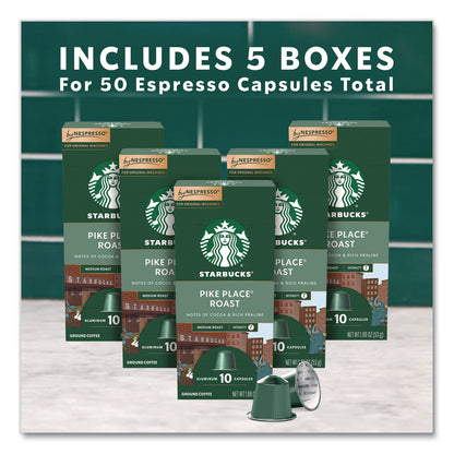 Starbucks® By NESPRESSO® Pike Place Roast Original Pod, 10/Pack, 5 Packs/Box (SBK109051)