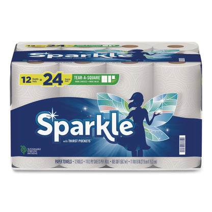 Sparkle Tear-A-Square Double Roll Paper Towels, 2-ply, 110 Sheets/Roll, 12 Rolls/Pack (GPC22361507)