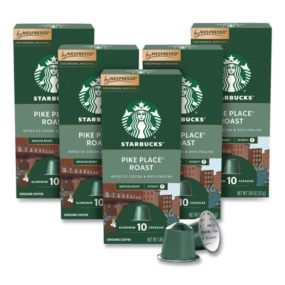Starbucks® By NESPRESSO® Pike Place Roast Original Pod, 10/Pack, 5 Packs/Box (SBK109051)