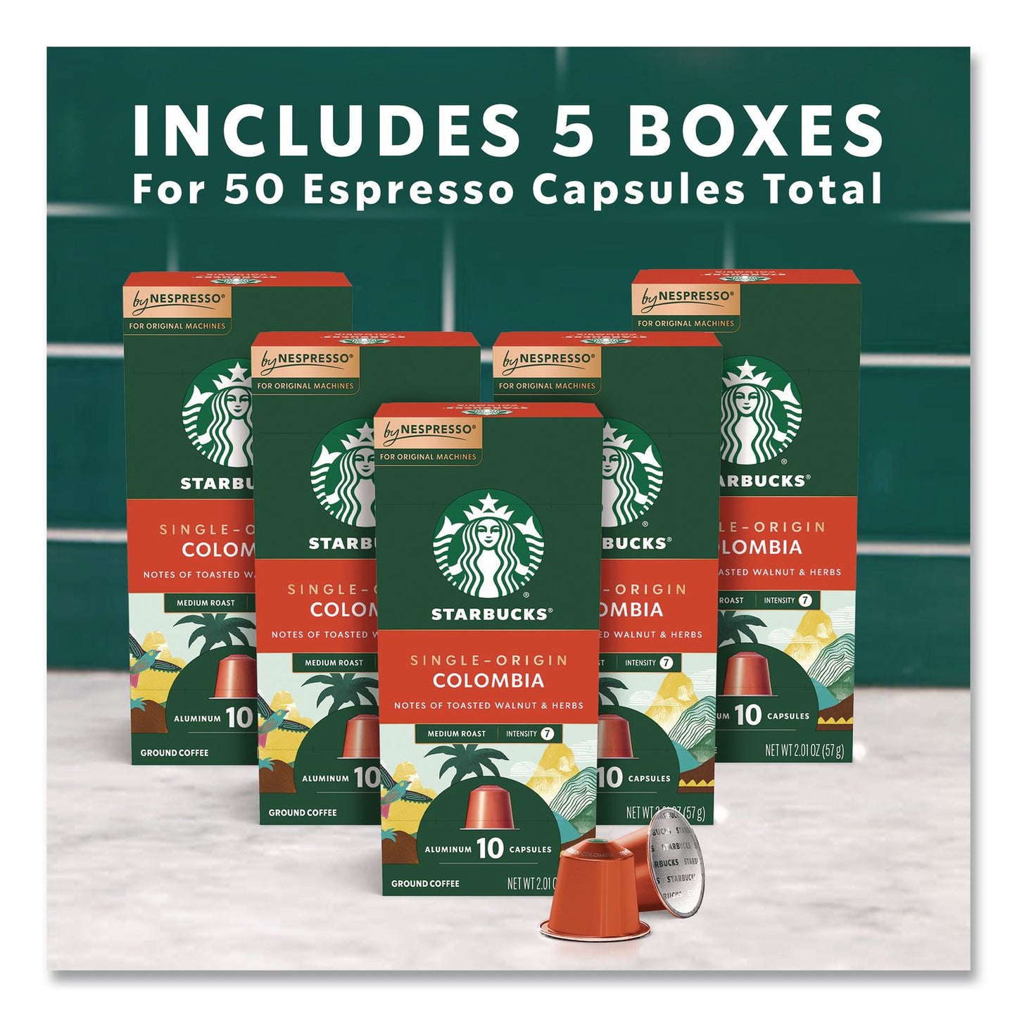 Starbucks® By NESPRESSO® Columbia Original Pod, 10/Pack, 5 Packs/Box (SBK109052)
