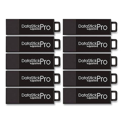 Centon DataStick Pro USB 3.2 Type A Flash Drive, 8 GB, Black, 10/Pack (CELC1U3P68G10B)