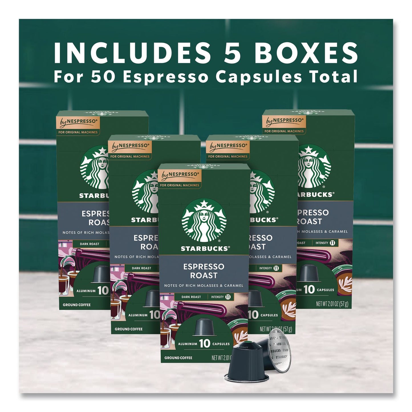 Starbucks® By NESPRESSO® Espresso Roast Original Pod, 10/Pack, 5 Packs/Box (SBK109053)