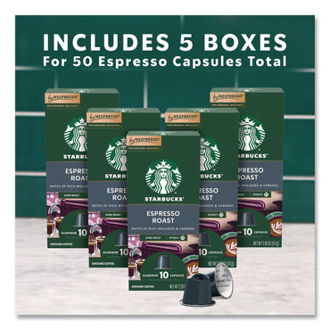 Starbucks® By NESPRESSO® Espresso Roast Original Pod, 10/Pack, 5 Packs/Box (SBK109053)