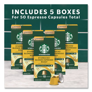Starbucks® By NESPRESSO® Blonde Espresso Roast Original Pod, 10/Pack, 5 Packs/Box (SBK109054)