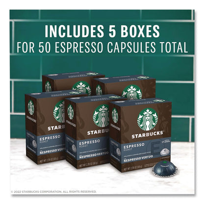 Starbucks® By NESPRESSO® Espresso Roast Vertuo Pod, 10/Pack, 5 Packs/Box (SBK117662)