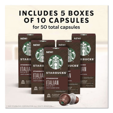 Starbucks® By NESPRESSO® Italian Roast Original Pod, 10/Pack, 5 Packs/Box (SBK123469)