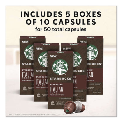 Starbucks® By NESPRESSO® Italian Roast Original Pod, 10/Pack, 5 Packs/Box (SBK123469)