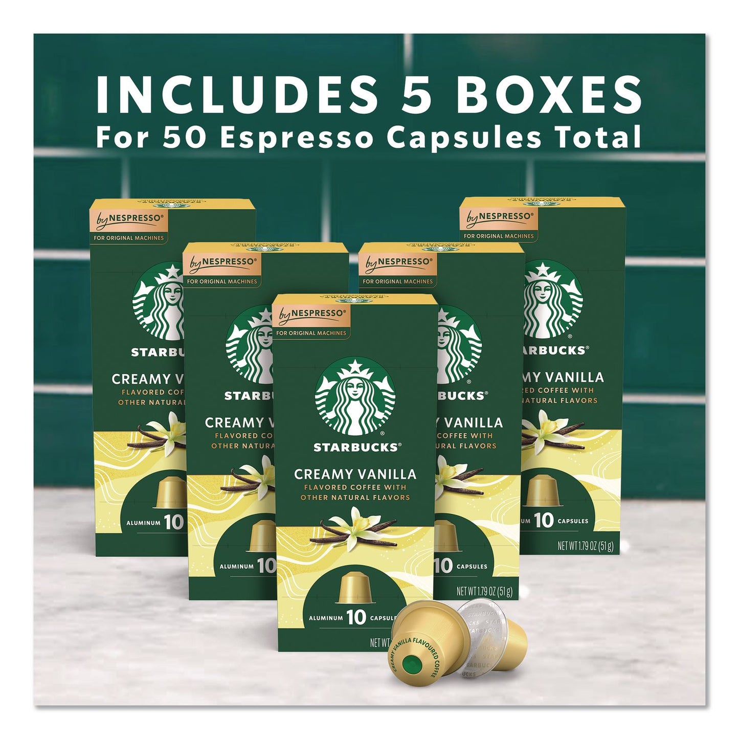 Starbucks® By NESPRESSO® Creamy Vanilla Original Pod, 10/Pack, 5 Packs/Box (SBK135893)