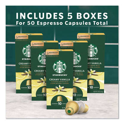 Starbucks® By NESPRESSO® Creamy Vanilla Original Pod, 10/Pack, 5 Packs/Box (SBK135893)