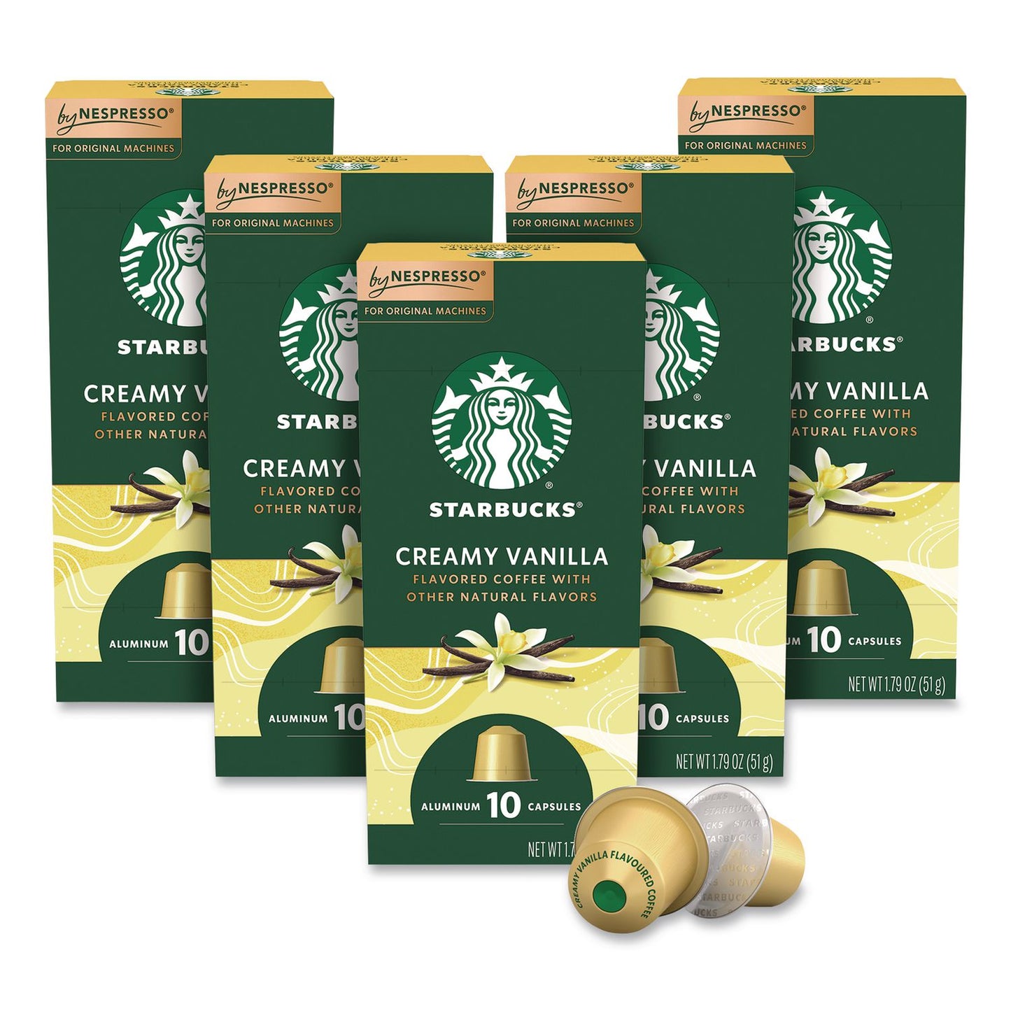Starbucks® By NESPRESSO® Creamy Vanilla Original Pod, 10/Pack, 5 Packs/Box (SBK135893)