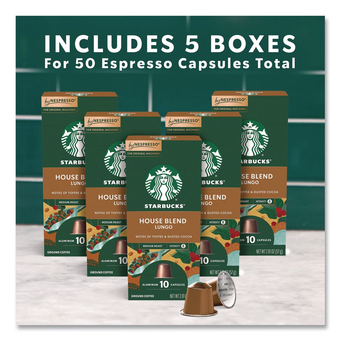 Starbucks® By NESPRESSO® House Blend Original Pods, 10/Pack, 5 Packs/Box, 50/Box (SBK109047)