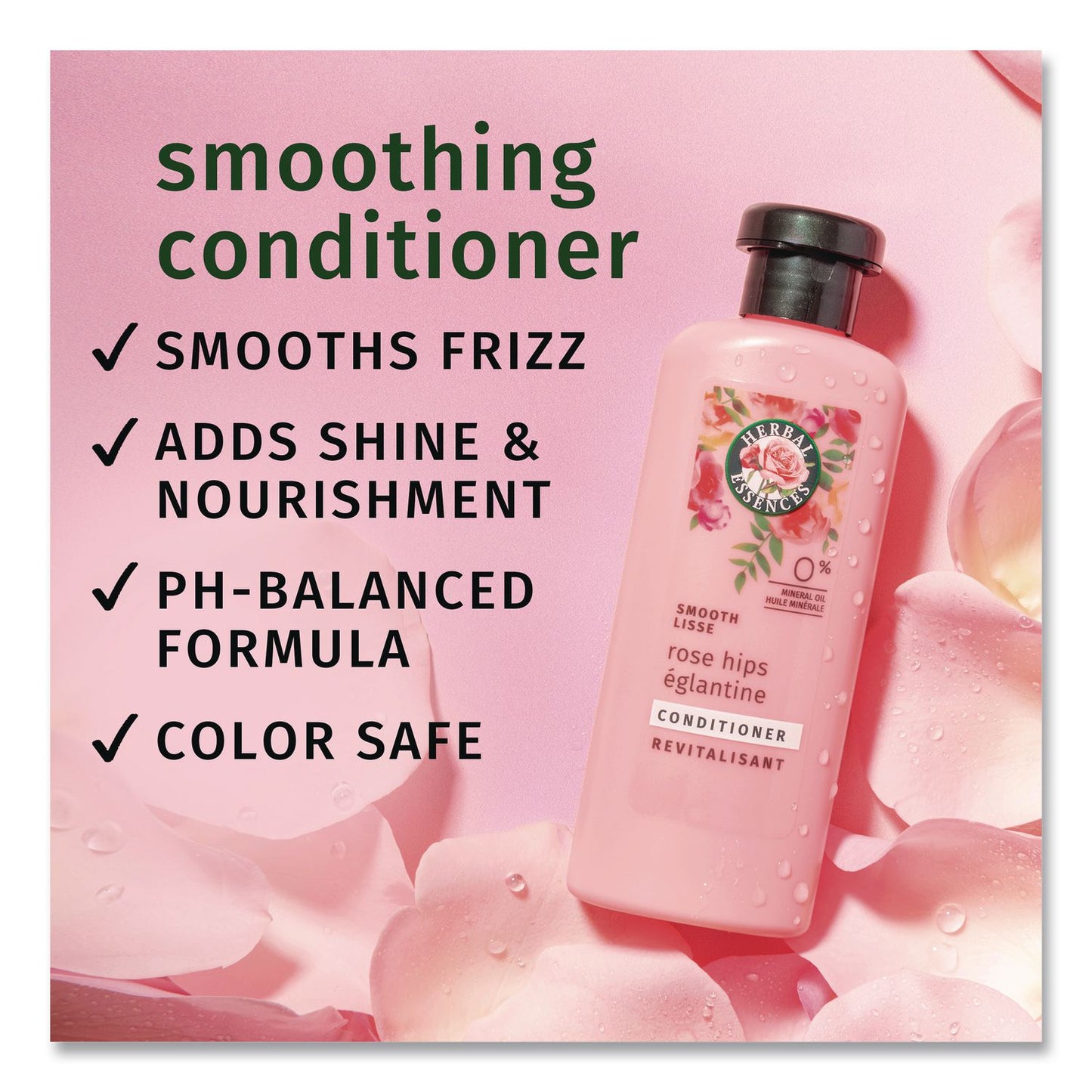 HERBAL ESSENCES Smooth Conditioner, Rose Hips, 3.38 oz, 24/Carton (PGC707)