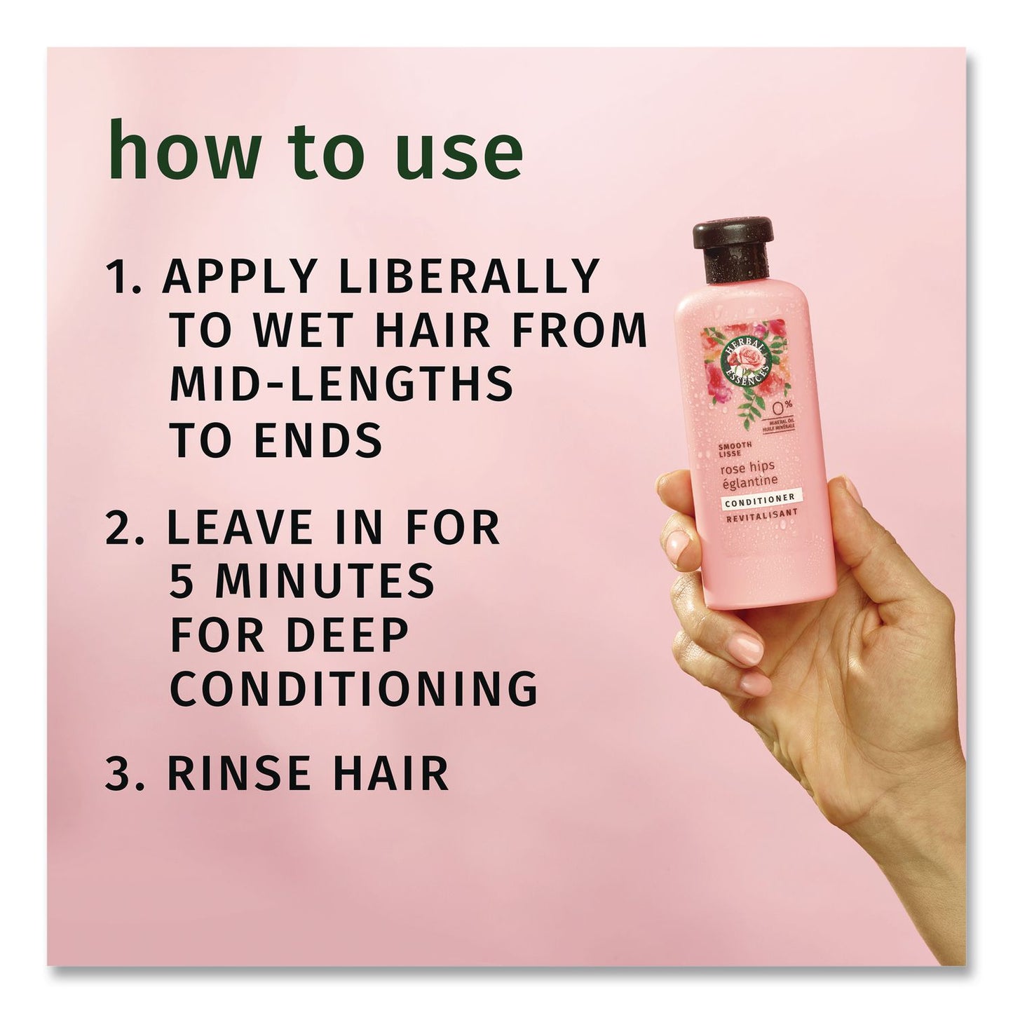 HERBAL ESSENCES Smooth Conditioner, Rose Hips, 3.38 oz, 24/Carton (PGC707)