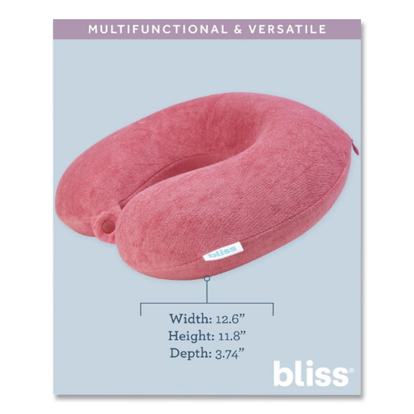 Bliss Terry Cloth Neck Pillow, Red (ILBSCPP0005662)