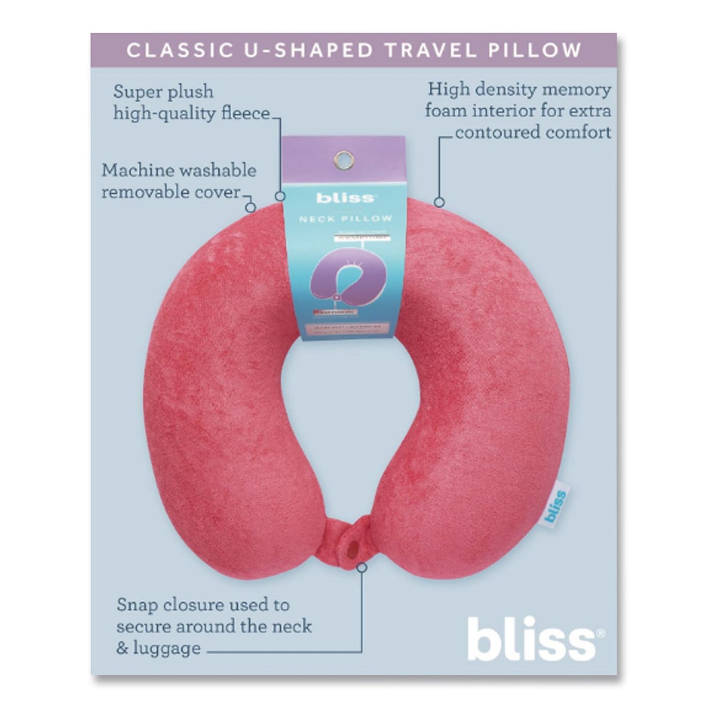 Bliss Terry Cloth Neck Pillow, Red (ILBSCPP0005662)