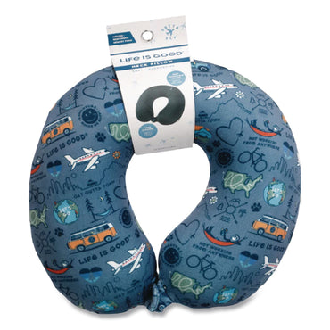 Life Is Good® Neck Pillow, Multicolor Travel Print (LGDLCPP0005)