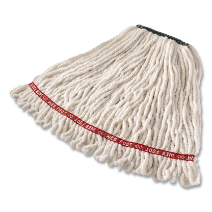 Rubbermaid® Commercial Super Stitch Cotton Looped End Wet Mop, 20 oz, White, 1" Headband, 6/Carton (RCP11206WH00CT)