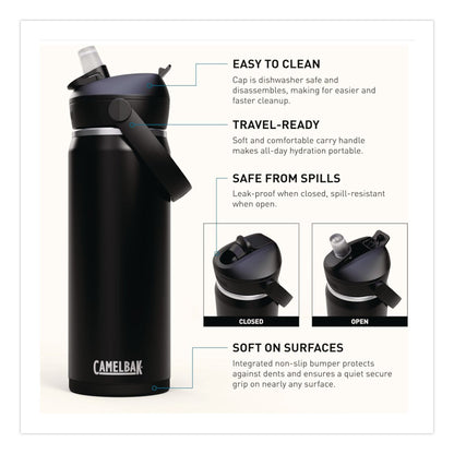 CamelBak® Thrive FlipStraw Stainless Steel Vacuum Insulated Water Bottle, 32 oz, Black (WLB2855001001)