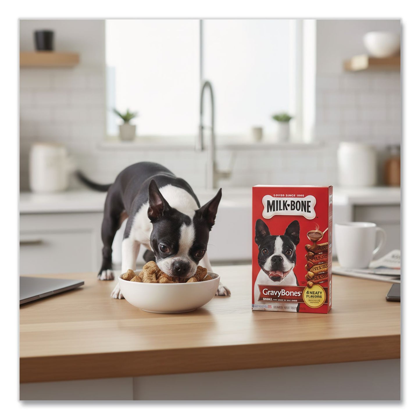 Milk-Bone® Small Sized GravyBones Dog Biscuits, Bacon; Beef; Chicken; Liver, 19 oz Box (SMU94203)