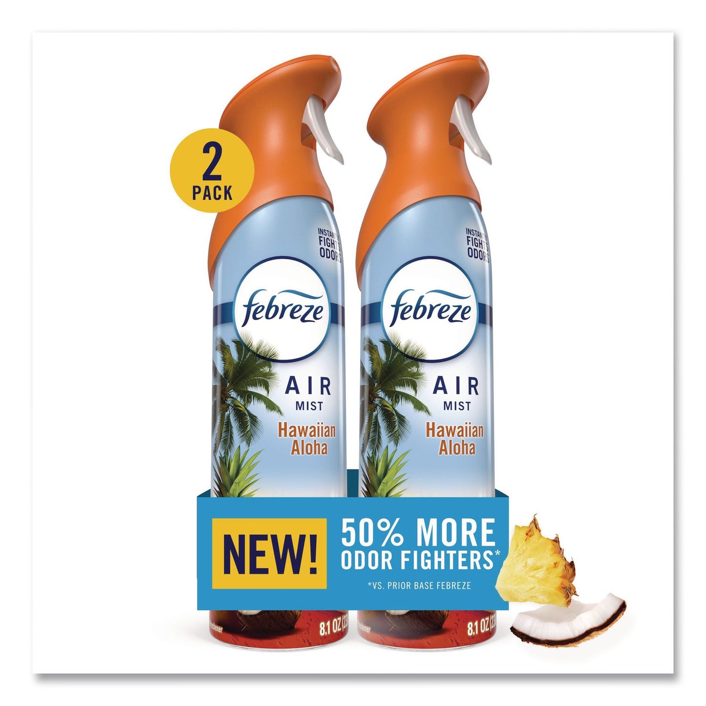 Febreze® AIR, Hawaiian Aloha, 8.1 oz Aerosol Spray, 2/Pack, 3 Packs/Carton (PGC21321)