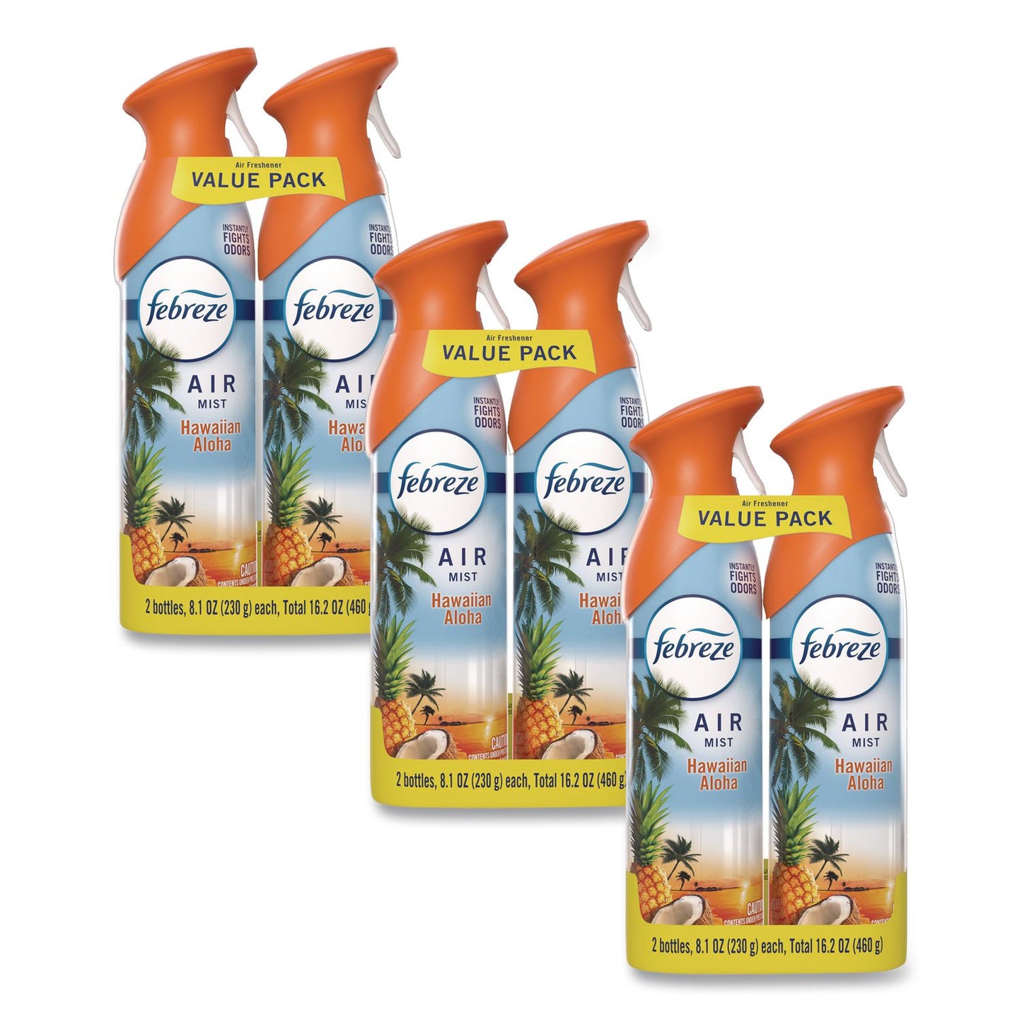 Febreze® AIR, Hawaiian Aloha, 8.1 oz Aerosol Spray, 2/Pack, 3 Packs/Carton (PGC21321)