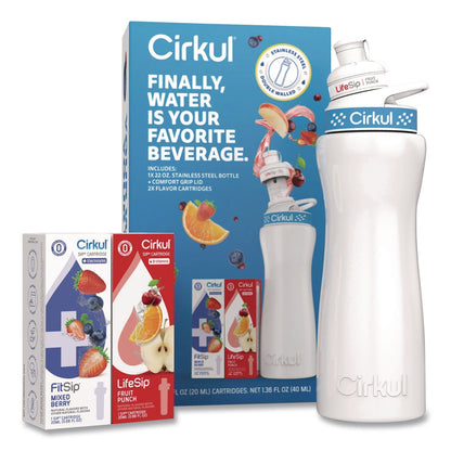 Cirkul® Flavor Water Bottle Kit, 22 oz, White (CIR850021373382)
