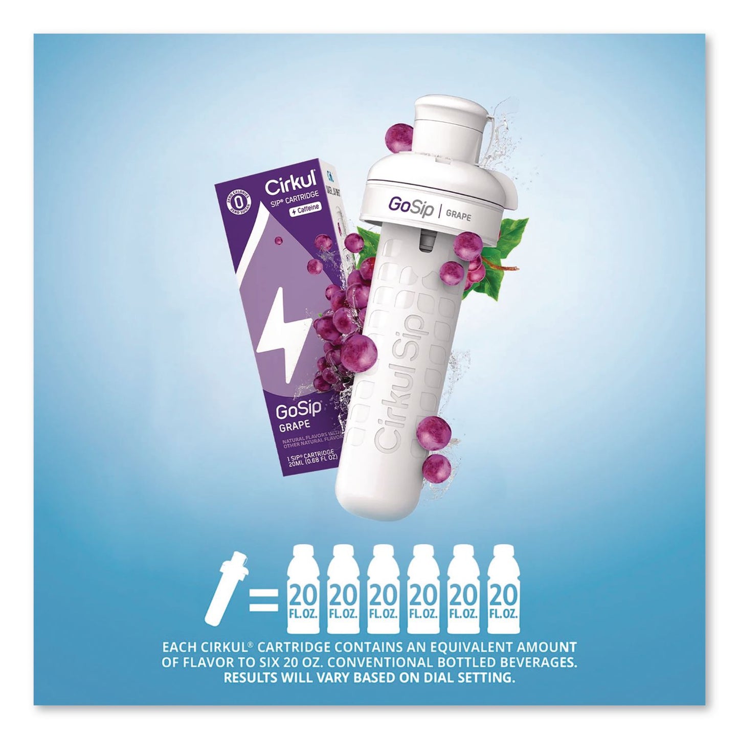 Cirkul® GoSip Flavor Cartridge, Sugar-Free Grape (CIR850021373474)