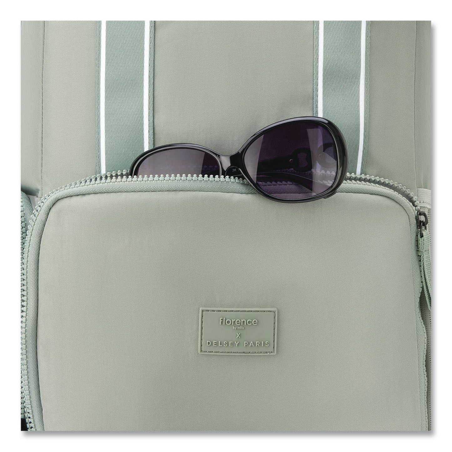 DELSEY PARIS Florence by Mills Carefree Carry Laptop Backpack, Fits Devices Up to 16.9", 12.5 x 7.25 x 17.5, Sage (DSYF4398061133)