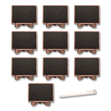 Excello Global Products® Mini Chalkboards, Black Surface, Brown Frame, 2.9 x 3.9, 10/Pack (EXOMINICHLK)