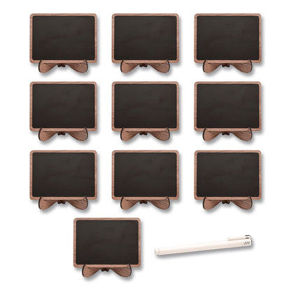 Excello Global Products® Mini Chalkboards, Black Surface, Brown Frame, 2.9 x 3.9, 10/Pack (EXOMINICHLK)