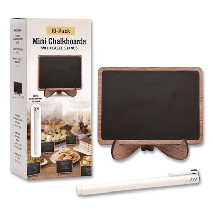 Excello Global Products® Mini Chalkboards, Black Surface, Brown Frame, 2.9 x 3.9, 10/Pack (EXOMINICHLK)
