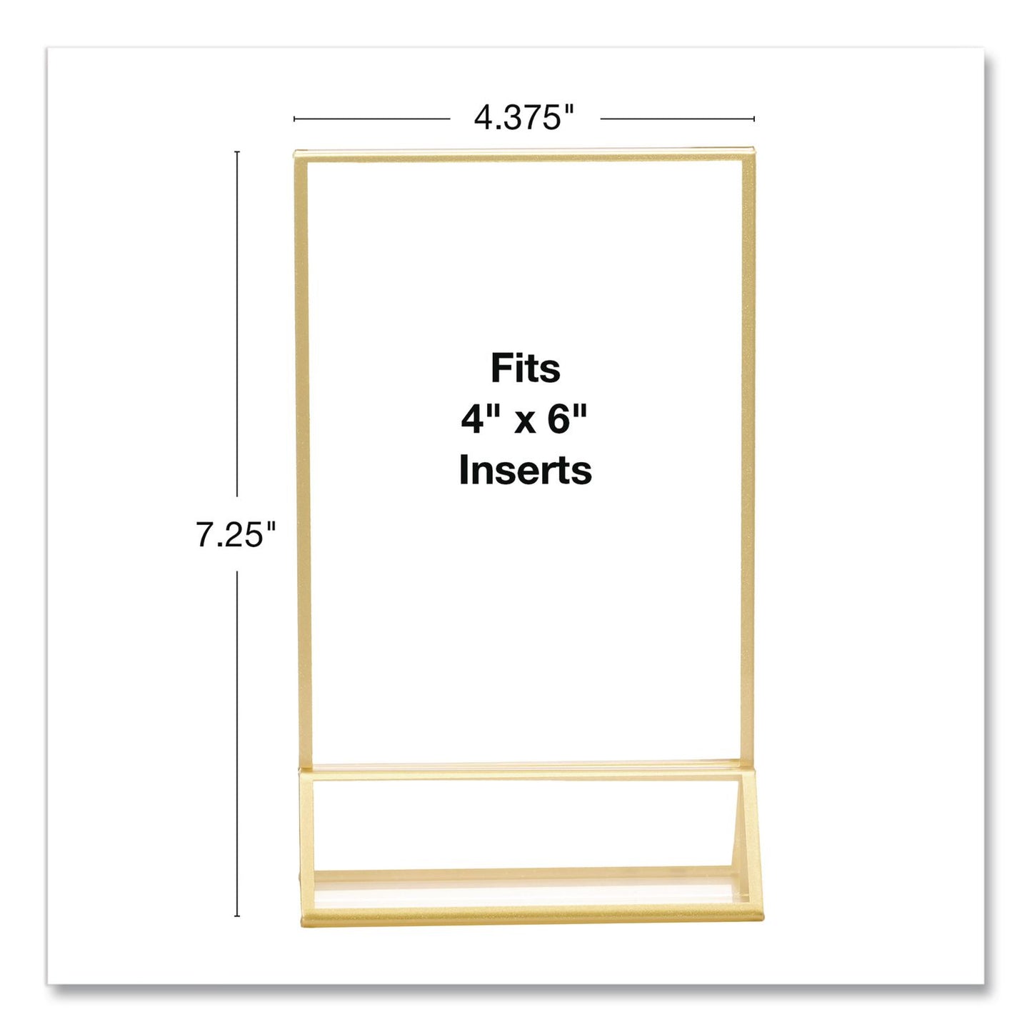 Excello Global Products® Acrylic Sign Holder with Gold Trim, 4 x 6 Insert (EXOSGNHGT4X6)
