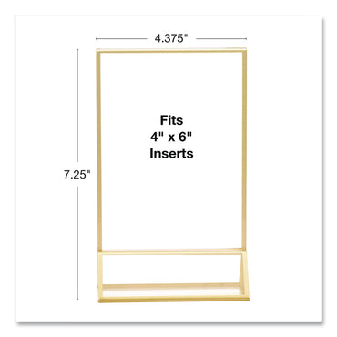 Excello Global Products® Acrylic Sign Holder with Gold Trim, 4 x 6 Insert (EXOSGNHGT4X6)