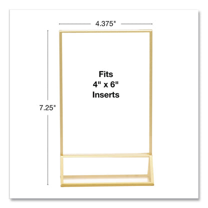 Excello Global Products® Acrylic Sign Holder with Gold Trim, 4 x 6 Insert (EXOSGNHGT4X6)